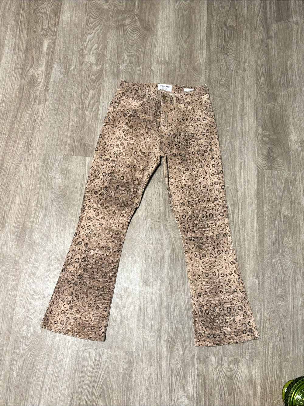 Frame Denim Brown Leopard-Print Bootcut Jeans